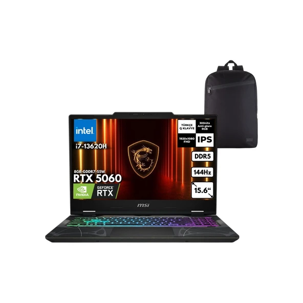 Msı Cyborg 15 I7-13620H 32-Gbddr5 1 Tbssd RTX5060 15.6" Fhd 144Hz Ips-Level Windows 11 Home + Hmf Sırt Çantası B13WFKG-495XTRHMF25 ürün görseli 1