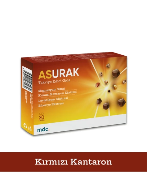 MDC ASURAK Kırmızı Kantaron, Magnezyum Sitrat, Levistikum, Biberiye 30 Tablet ürün görseli 1