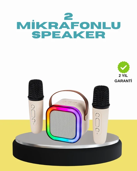 Led Işıklı Taşınabilir Karaoke Hoparlör – Usb & Aux Girişli ürün görseli 1