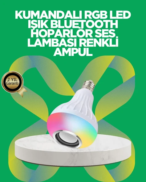 Bluetooth Hoparlörlü Led Ampul – 12W Tasarruflu ürün görseli 1