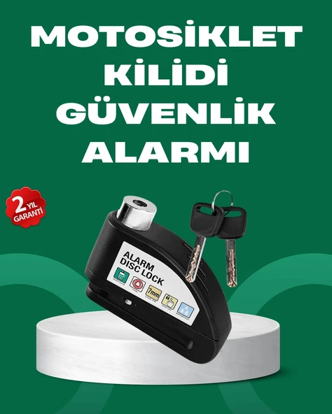 Motosiklet Scooter Bisiklet Tekerlek Disk Kilidi Alarmlı Güvenlik P199570S1899 ürün görseli 1