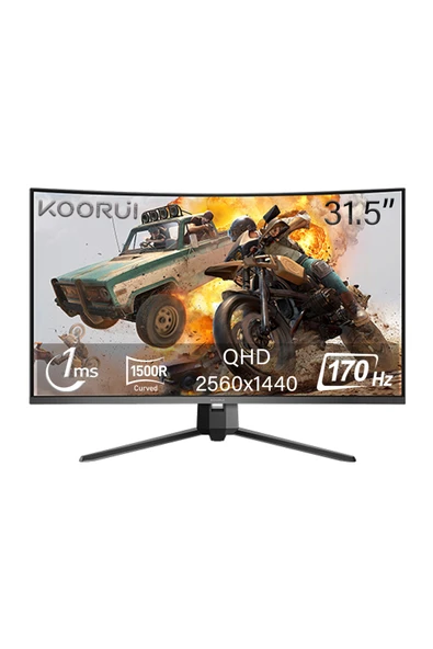 Koorui 1ms 170Hz 31.5" 2560x1440 QHD Curved Gaming Monitör G3221SC ürün görseli 1