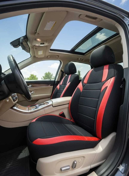 Monza Siyah Kırmızı Serisi ALFA Romeo 156 Koltuk Kılıfı TAM SET ürün görseli 1