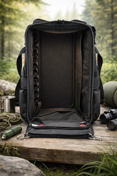 Alveta Outdoor Kamp Sırt Çantası Su Geçirmez Trekking Dağcılık Hiking Dayanıklı Çok Bölmeli Siyah ürün görseli 1