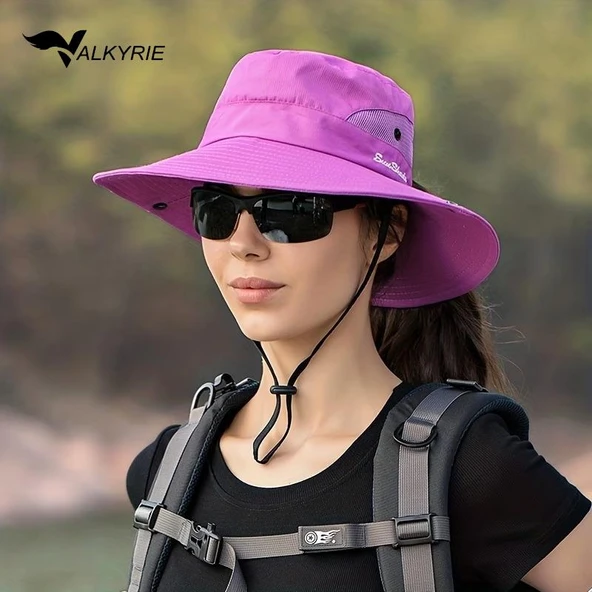 Valkyrie Outdoor Güneş Şapkası Unisex Kamp Trekking Safari Balıkçı Şapkası UV Koruma Mor ürün görseli 1