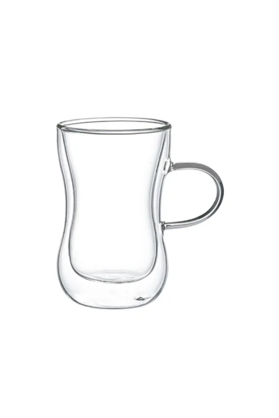 Leggno VETRO Borosilikat Çift Camlı Kulplu Çay Bardağı 150ML (2ad) ürün görseli 1