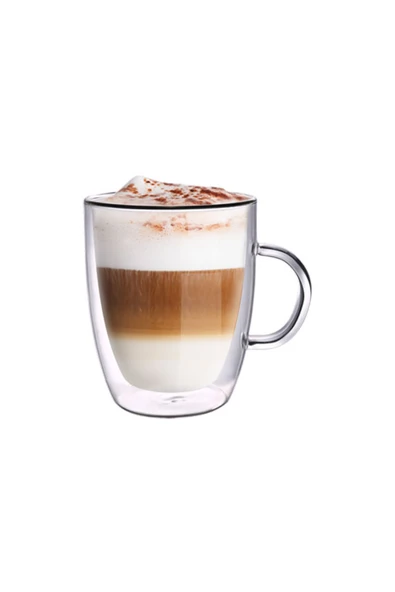 Leggno VETRO Borosilikat Çift Camlı Kulplu Bardak 310ML (2ad) ürün görseli 1