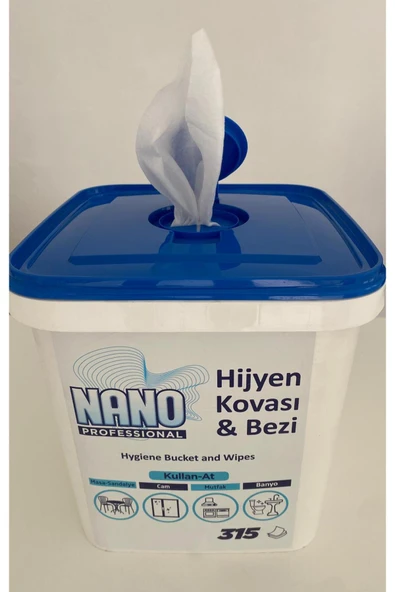 NANO PROFESSIONAL Nano Hijyen Yüzey Temizlik Havlusu Islak Kova Mendil 315 Adet ürün görseli 1