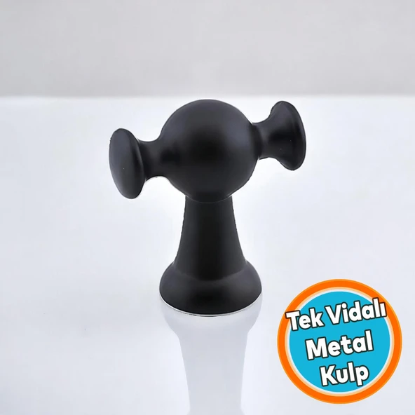 Metal Kulp Düğme Tek Vidalı Çekmece Kulbu Kulpları Mutfak Mobilya Dolabı Dolap Kulpu Siyah ürün görseli 1