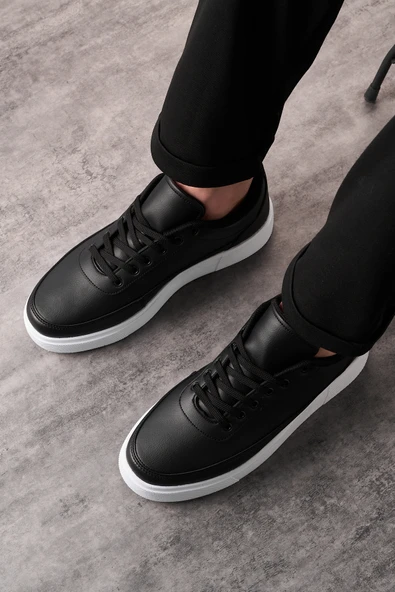 Siyah Beyaz Günlük Erkek Ortopedik Sneaker Ayakkabı -182 ürün görseli 1