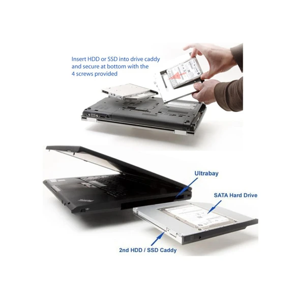 12.7Mm Caddy Ssd Sata Harddisk Kutu Notebook Hdd Kızak - Resim 5