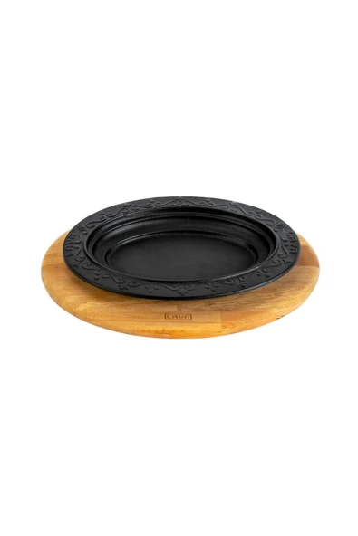 Lava Döküm Oval Döner, Kebap Tabağı Kayın Servis Ahşabı. Ölçü 28x20cm. ürün görseli 1