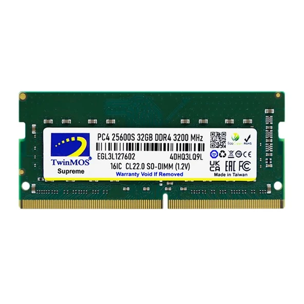 TwinMOS 32GB DDR4 3200MHz (MDD432GB3200N)(NB) ürün görseli 1