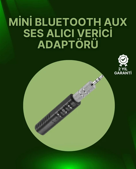 Bluetooth 4.1 Ses Alıcısı | 3.5mm Girişli Hoparlör & Kulaklıklar İçin Kablosuz Dönüştürücü P200741S1324 ürün görseli 1