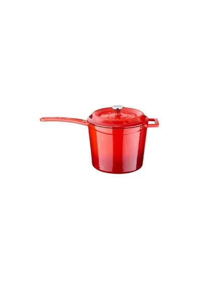 Lava Döküm Yuvarlak Sos Tenceresi. Döküm Demir Yekpare Saplı Trendy Serisi Çap(ø18 Cm. ürün görseli 1