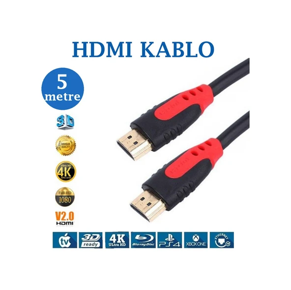 5 Metre Hdmı Kablo Yüksek Kalite Hdmı Görüntü Kablosu ürün görseli 1