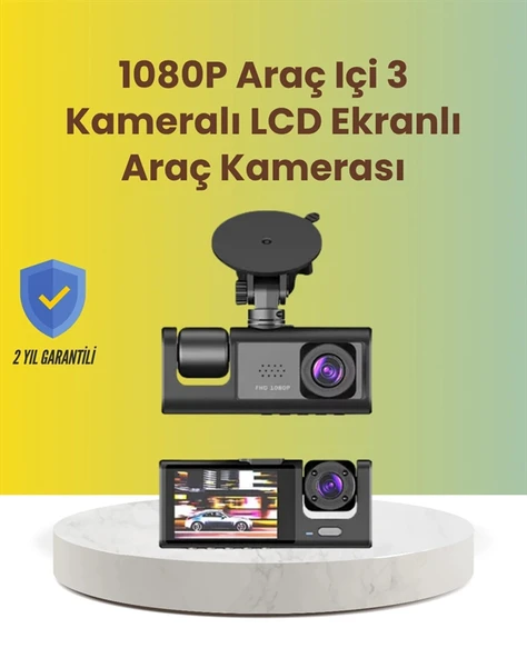 TA-01 2.0 İnç Ekranlı 3 Kanallı Araç Kamerası P200645S9901 ürün görseli 1