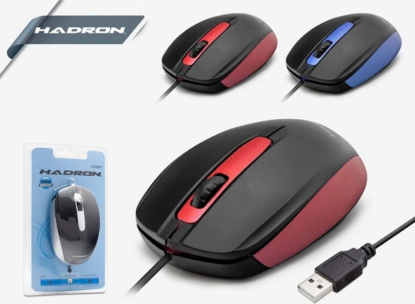 Hadron HR-5667 Kablolu Optik Mouse Kırmızı - Siyah ürün görseli 1