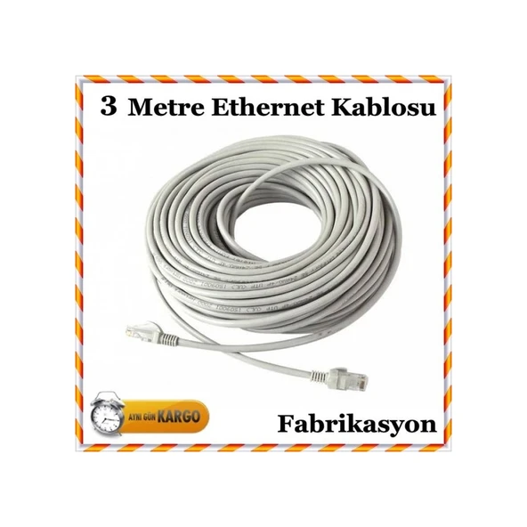 3 Metre Ethernet Adsl Internet Kablosu Cat5E ürün görseli 1