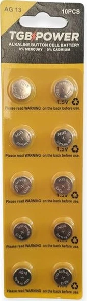 Tgbpower Ag13 Alkaline Pil 10 Lu Kartela ürün görseli 1