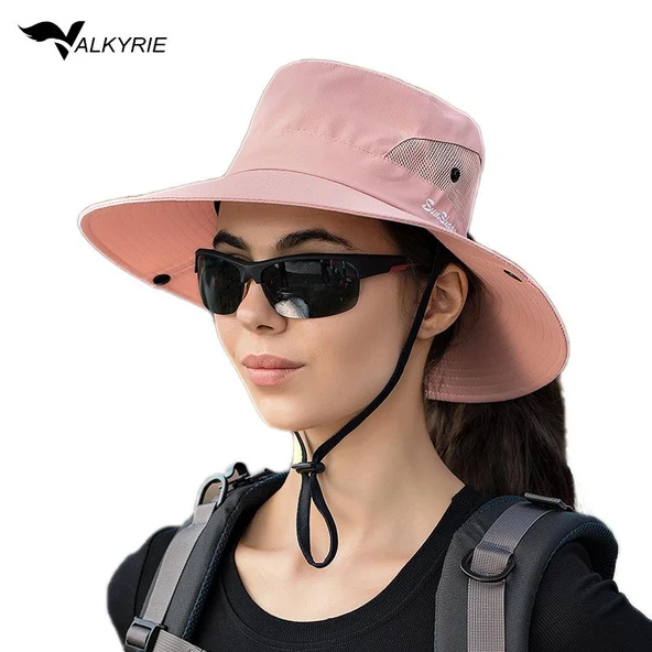 Valkyrie Outdoor Güneş Şapkası Unisex Kamp Trekking Safari Balıkçı Şapkası UV Koruma Pembe ürün görseli 1