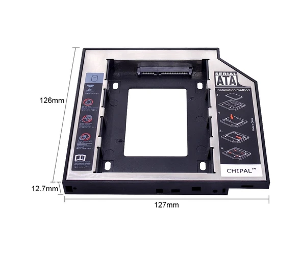 12.7Mm Caddy Ssd Sata Harddisk Kutu Notebook Hdd Kızak - Resim 3