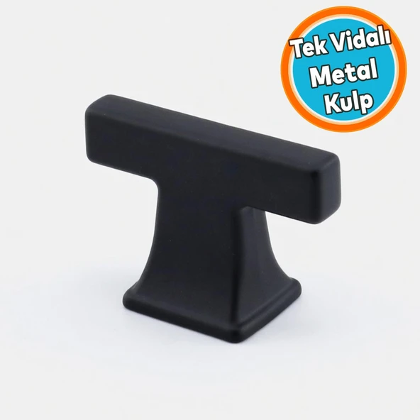 Tek Vidalı Çekmece Kulbu Metal Kulpları Mutfak Mobilya Dolabı Dolap Kulpu Siyah Kulp Düğme ürün görseli 1