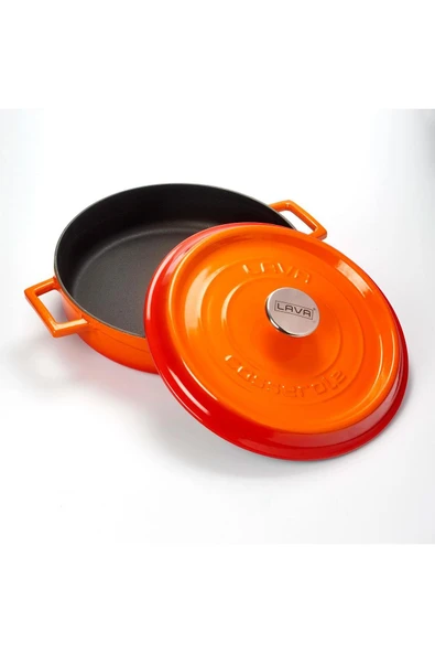 İthal Çesit Lava Döküm Çok Amaçlı Yayvan Tencere. Trendy Serisi Çap(Ø)28cm ürün görseli 1