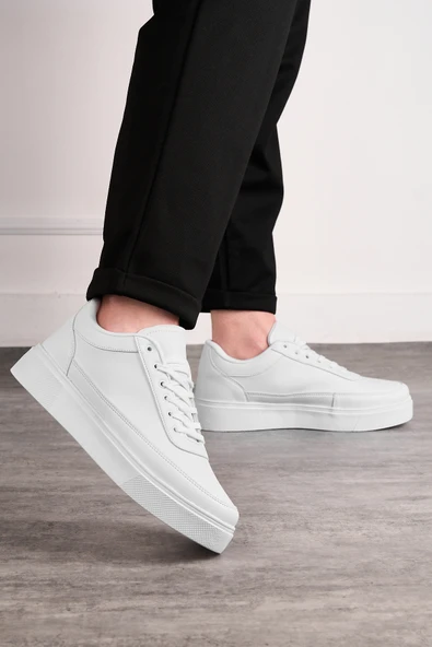 Beyaz Günlük Erkek Ortopedik Sneaker Ayakkabı -182 ürün görseli 1