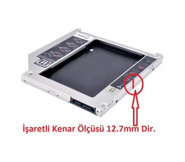 12.7Mm Caddy Ssd Sata Harddisk Kutu Notebook Hdd Kızak - Resim 4
