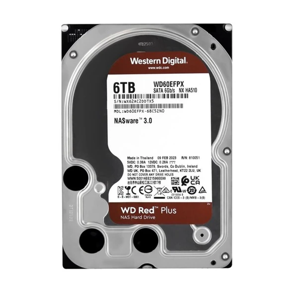 WD Red Plus Nas 6TB 3.5'' 5400Rpm SATA (WD60EFPX) ürün görseli 1
