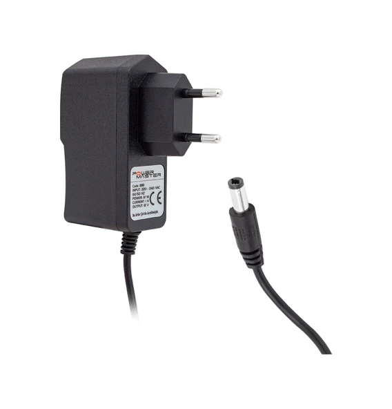 POWERMASTER PM-8118 12 VOLT - 1 AMPER PRİZ TİPİ PLASTİK ADAPTÖR ürün görseli 1