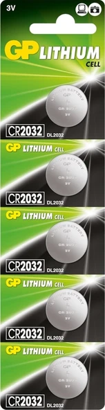 GP CR2032 3V Lityum Blister Düğme Pil 5'li ürün görseli 1