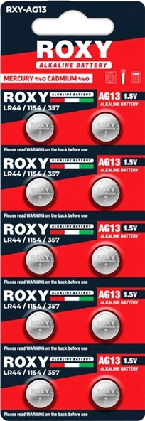 Roxy Rxy-ag13 Ag13 Saat Pili 1.5v Lr44/1154/357 10lu Kart 4741 ürün görseli 1