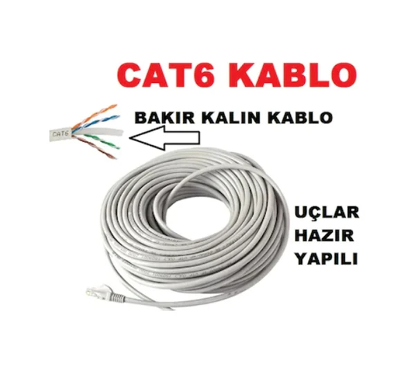 Cat6 Kalin Bakir Internet Kablo 30 Metre ürün görseli 1