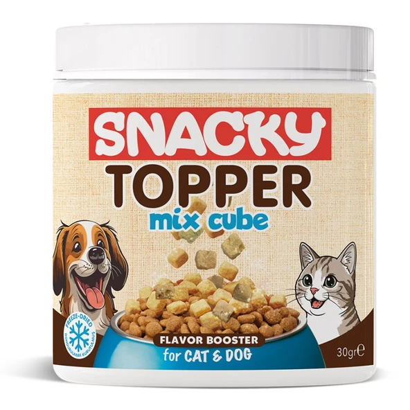 SNCKY Freeze Dried Chicken Mix Toppers Cube - Köpek ve Kedi İçin Karışık Tavuk Küpleri 30 Gr ürün görseli 1