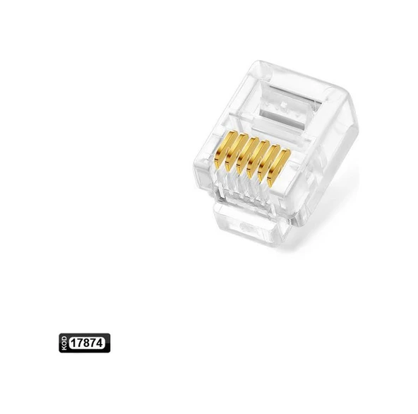 Rj11 Telefon Soketi 6p 6c 100lü Paket ürün görseli 1