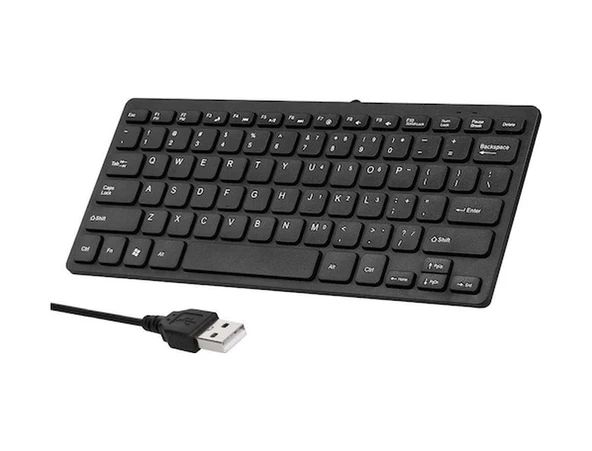Novahub K1000 Mini Klavye 78 Tuşlu Mini Klavye Usb Powered Kablolu Klavye Çikolata Klavye Taşınabilir - Siyah Siyah ürün görseli 1