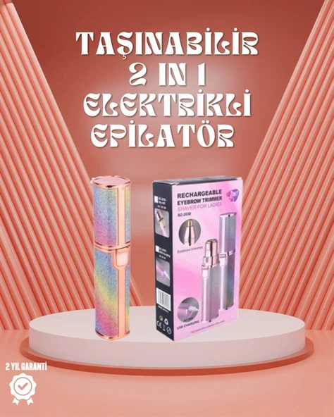 Paslanmaz Çelik Bıçaklı USB Epilatör – Kaş, Üst Dudak ve Çene Tüy Temizleyici P200703S3711 ürün görseli 1