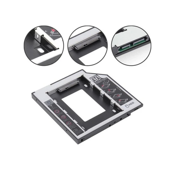 12.7Mm Caddy Ssd Sata Harddisk Kutu Notebook Hdd Kızak ürün görseli 1