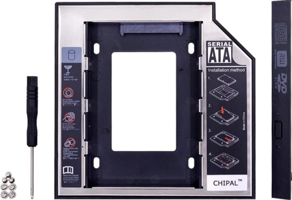 Alfais 4716 9.5 MM SATA HDD Harddisk Caddy Kızak Kutu ürün görseli 1