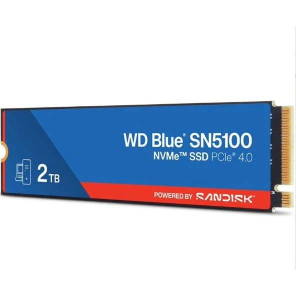 2 TB WD BLUE SN5100 PCI-4.0 7100MB/S 6700MB/S M2 SSD WDS200T5B0E ürün görseli 1
