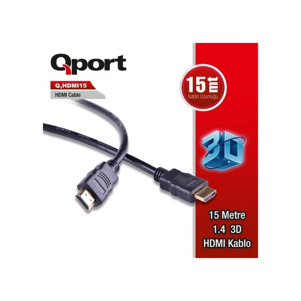 QPORT Q-HDMI15 QPORT Q-HDMI15 to HDMI15 1.4 3D 15 METRE ALTIN UÇL ürün görseli 1