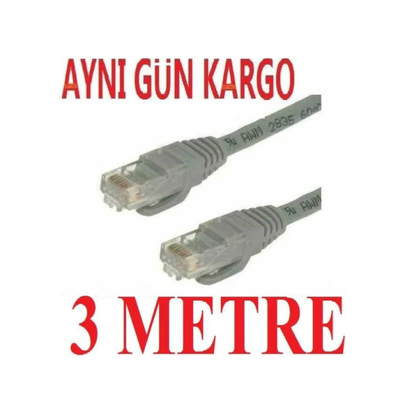 Cat5E Kablosu Ethernet Lan Internet 3 Metre 4605A Internet Rj45 ürün görseli 1