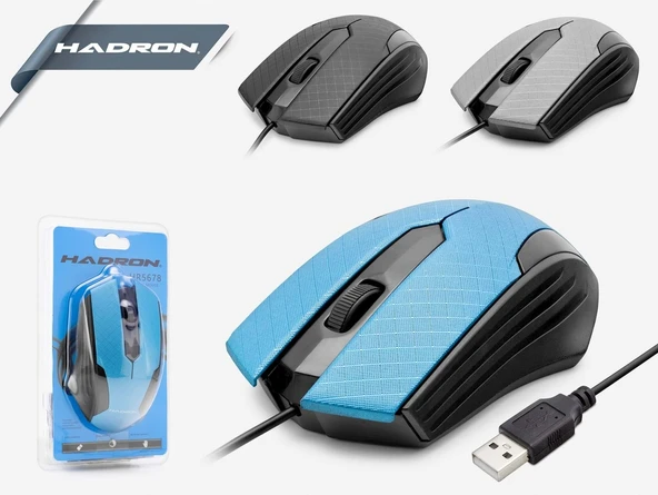 Hadron HR5678 Kablolu Optik Mouse Mavi - Resim 2