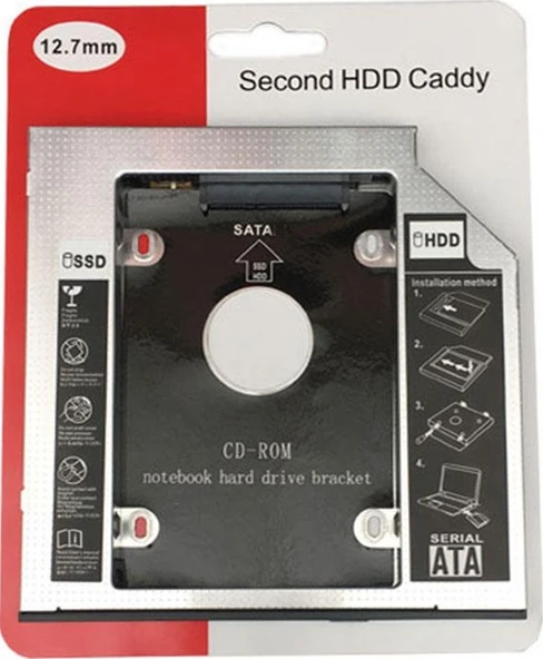 Hdd Caddy 12.7Mm 2.5" Sata 2Nd Hdd Caddy - Resim 2