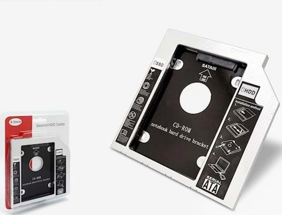 9.5Mm Hdd Caddy Laptop Notebook Sata 4716P Dvd To Ssd K... ürün görseli 1