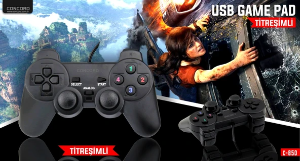 Titreşimli Analoglu Usb Bilgisayar Pc Oyun Kolu Gamepad ürün görseli 1
