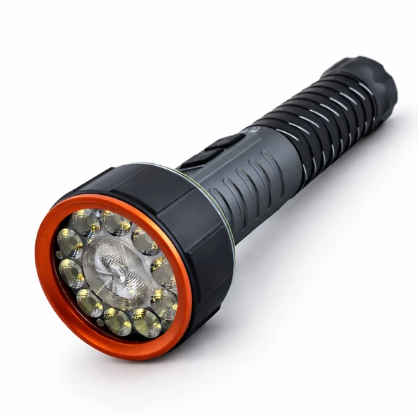 Şarjlı Pil Göstergeli Mıknatıslı El Feneri 3000 Lümen 7 Mod USB Şarjlı LED Kamp Araç Tamir Feneri ürün görseli 1