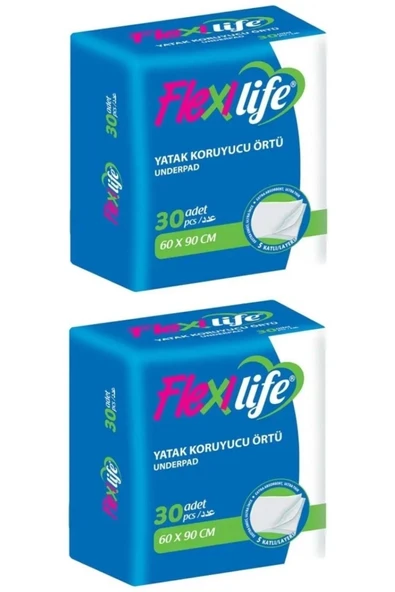 Flexi Life Hasta Alt Açma Yatak Koruyucu Örtü 2 ADET 60*90 Cm Klasik 60 Adet (2pk*30) ürün görseli 1